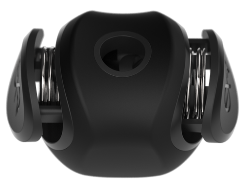 Push-buttons with lock-spring 3D view of cymlok (QCN-8) quick-set cymbal nut replacement for standard cymbal wing nuts for drums.